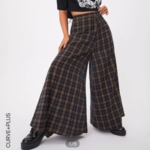 Shien Tartan wide leg pants